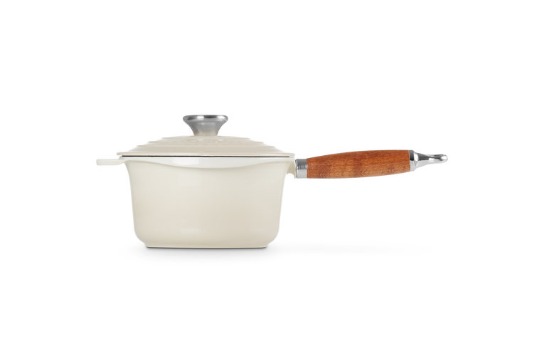 Cast Iron Saucepan with Wooden Handle