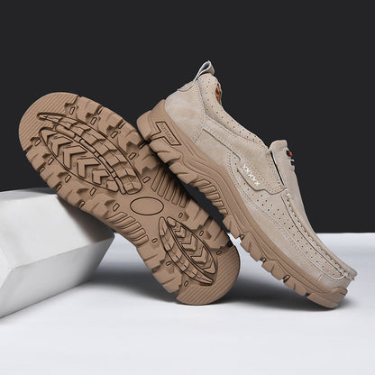 Men's Non-slip Walking Leather Lightweight Breathable Casual Loafers