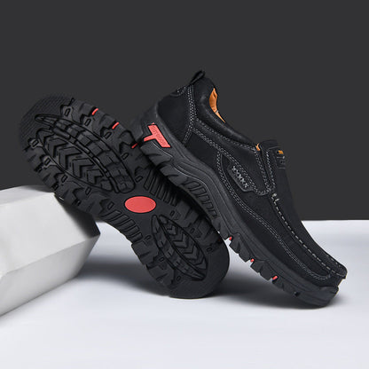 Men's Non-slip Walking Leather Lightweight Breathable Casual Loafers