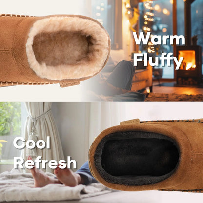 🔥🚀 Hot Sale! Limited Stock!🚀 👟Men's Daily Non-Slip Warm Plush Wide Toe Slip-On Loafers Slippers