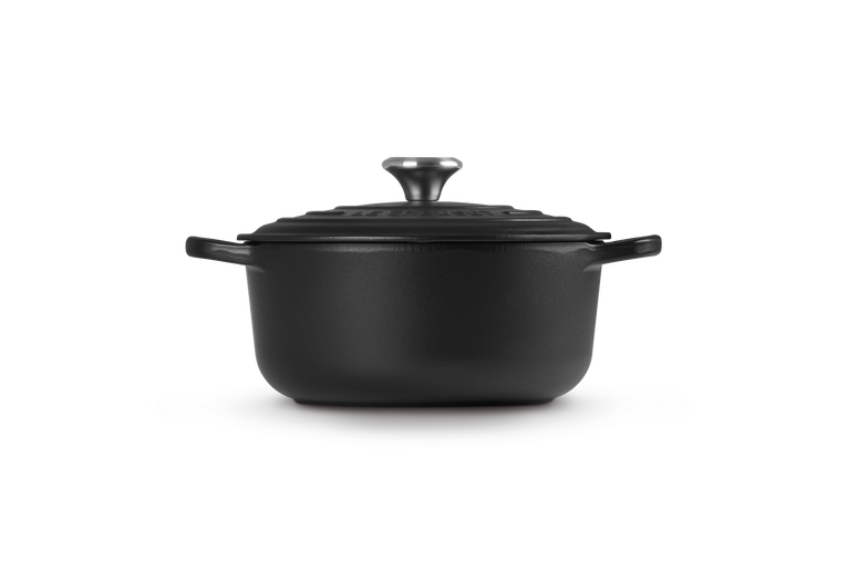 Cast Iron Round Casserole with Black Interior