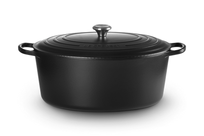 Cast Iron Oval Casserole with Black Interior