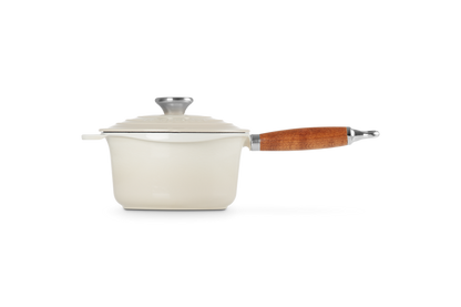 Cast Iron Saucepan with Wooden Handle