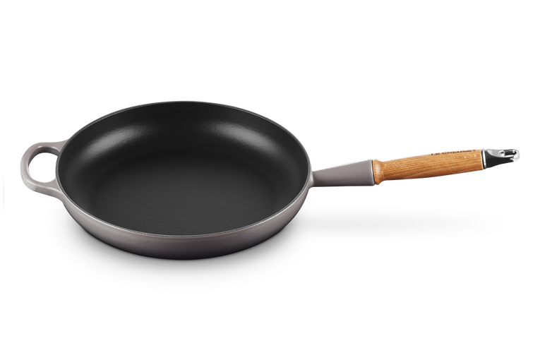Cast Iron Frying Pan with Wooden Handle