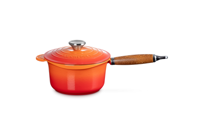 Cast Iron Saucepan with Wooden Handle