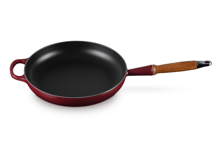 Cast Iron Frying Pan with Wooden Handle