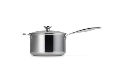 Signature Stainless Steel Saucepan with Lid and Helper Handle
