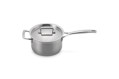 3-ply Stainless Steel Saucepan with Lid and Helper Handle