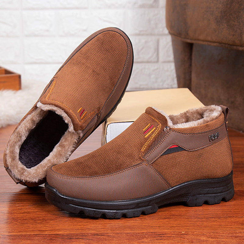 (Limited Time Discount 49% off) Men's Comfortable Lightweight Arch Support Winter Wool Shoes Waterproof Non-slip Warm Snow Shoes