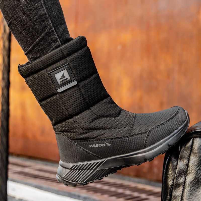 (Limited Time Sale 49%off)Unisex Snow Boots Thick Leather Platform Fur Lined Warm Mid-Calf Boots Waterproof Non-slip Winter Boots(2024Warmth upgrade)