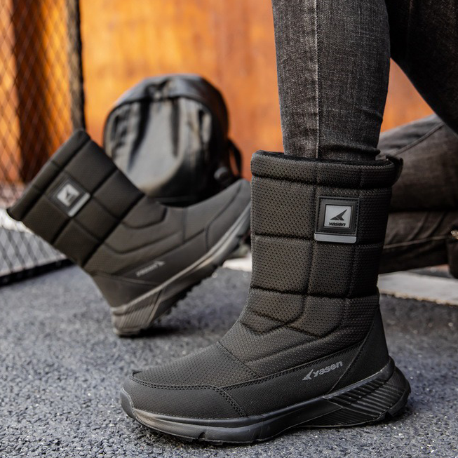 (Limited Time Sale 49%off)Unisex Snow Boots Thick Leather Platform Fur Lined Warm Mid-Calf Boots Waterproof Non-slip Winter Boots(2024Warmth upgrade)