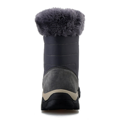 Men's Warm Fleece Lined Waterproof High Top Fur Snow Boots