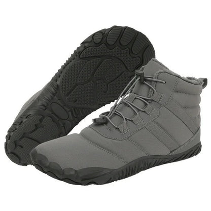 Men's Warm Fleece Barefoot Boots Wide Toe Orthopedic Support Snow Boots Waterproof Non-Slip Winter Boots