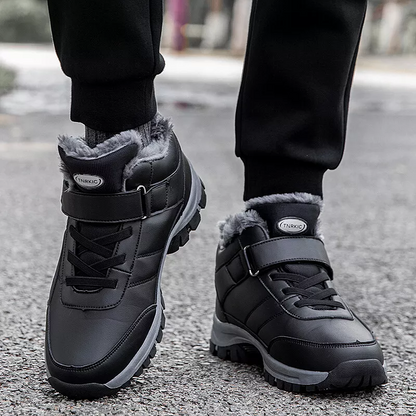 (Limited Time 49% Promotional Discount) Men's Winter Warm Orthopedic Hiking Snow Boots Waterproof Non-slip Wide Toe Arch Support Work Boots