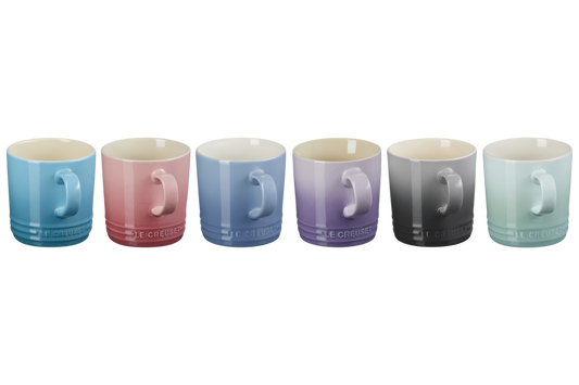 Stoneware Pastel Set of 6 Mugs