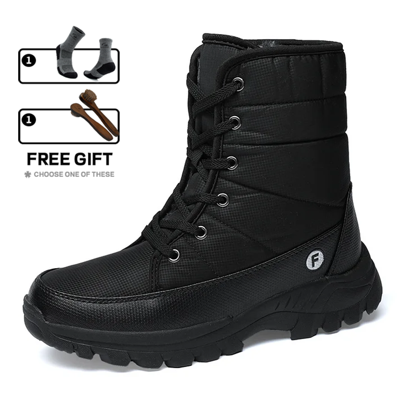 (Limited Time 70% Discount Event) Men's 2024 Winter New Ankle Support Wide Toe Snow Boots Orthopedic Arch Support Warm Anti-puncture Waterproof Non-slip Hiking Boots