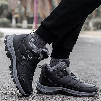 (Limited Time 49% Promotional Discount) Men's Winter Warm Orthopedic Hiking Snow Boots Waterproof Non-slip Wide Toe Arch Support Work Boots