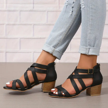 🔥Last Day Promotion 50% OFF - Women's Retro Stacked Heeled Orthopedic Sandals