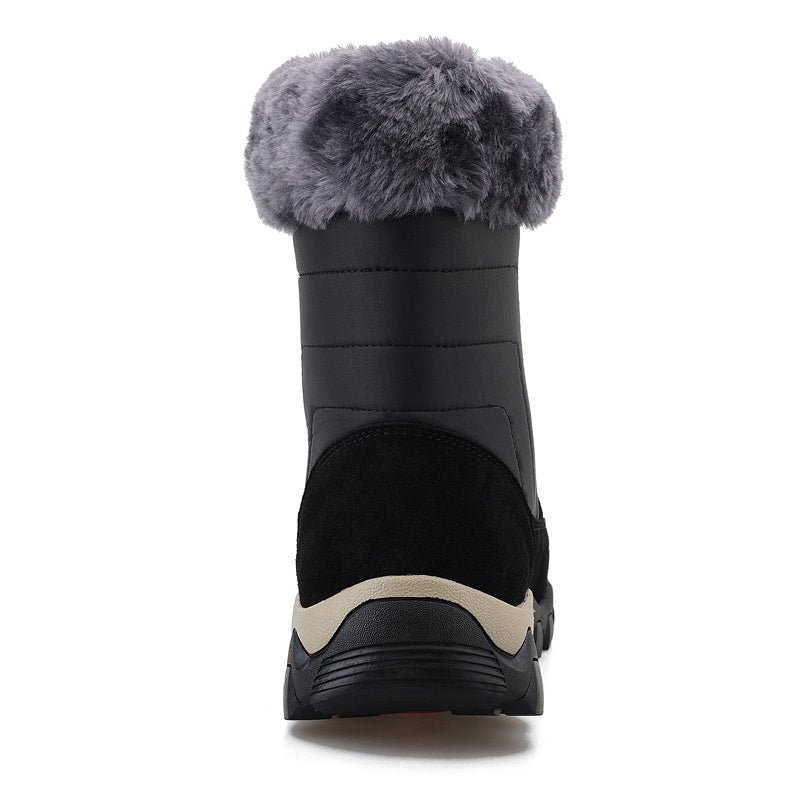 Men's Warm Fleece Lined Waterproof High Top Fur Snow Boots