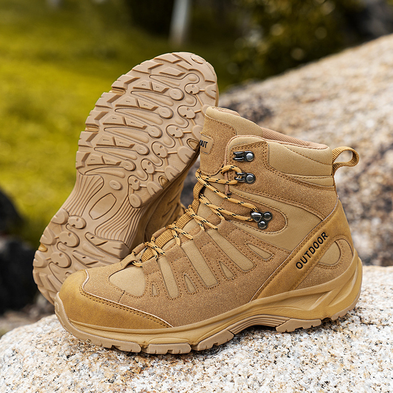 (⏰ Clearance Event 49% OFF) Men's High Top Wide Toe Arch Support Orthopedic Tactical Boots Comfortable Non-slip Durable Hiking Boots